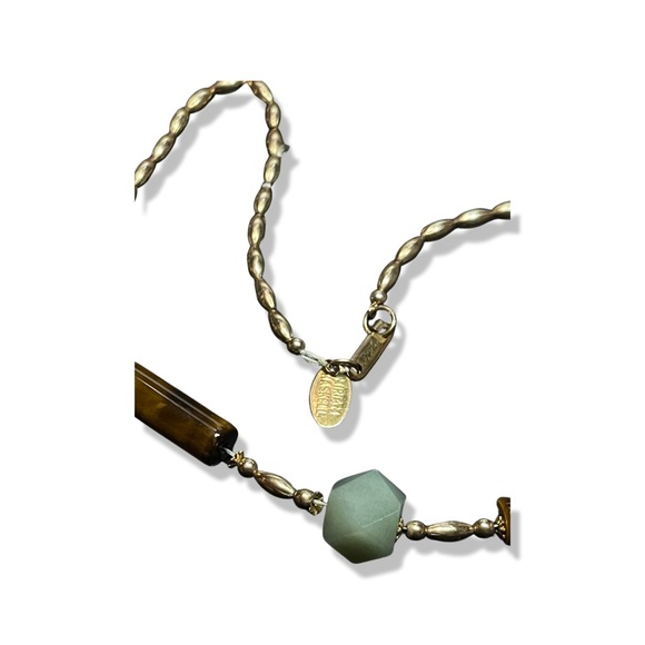 MIRIAM HASKELL rare 12kt Gold Filled Tigers Eye and Chalcedony Choker/Necklace - Picture 15 of 15